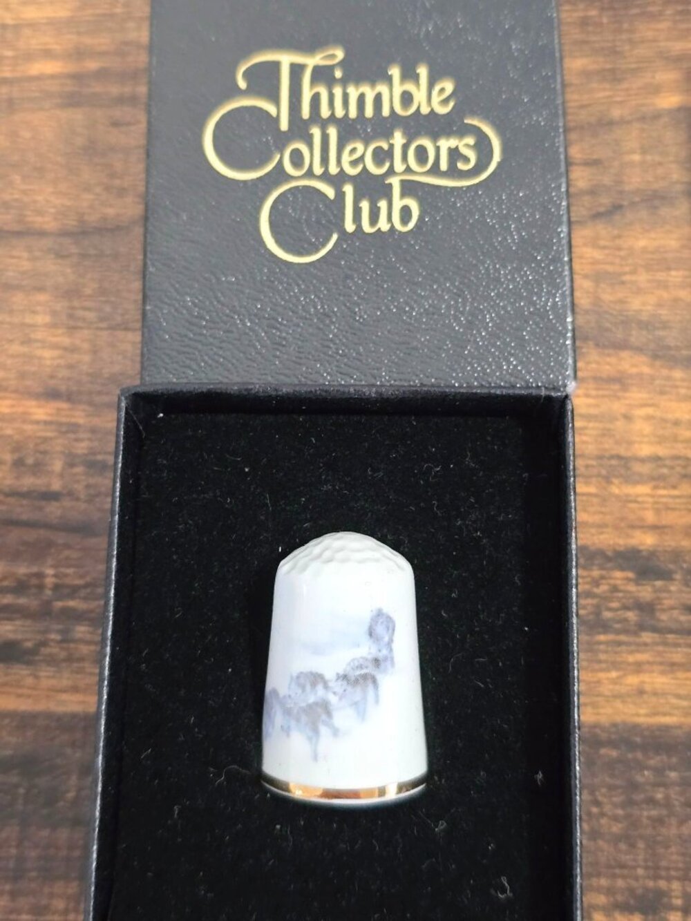 Thimble Collectors Club Porcelain Set 3 Arctic Animals Floral Gold Orange Flower - Picture 3 of 16